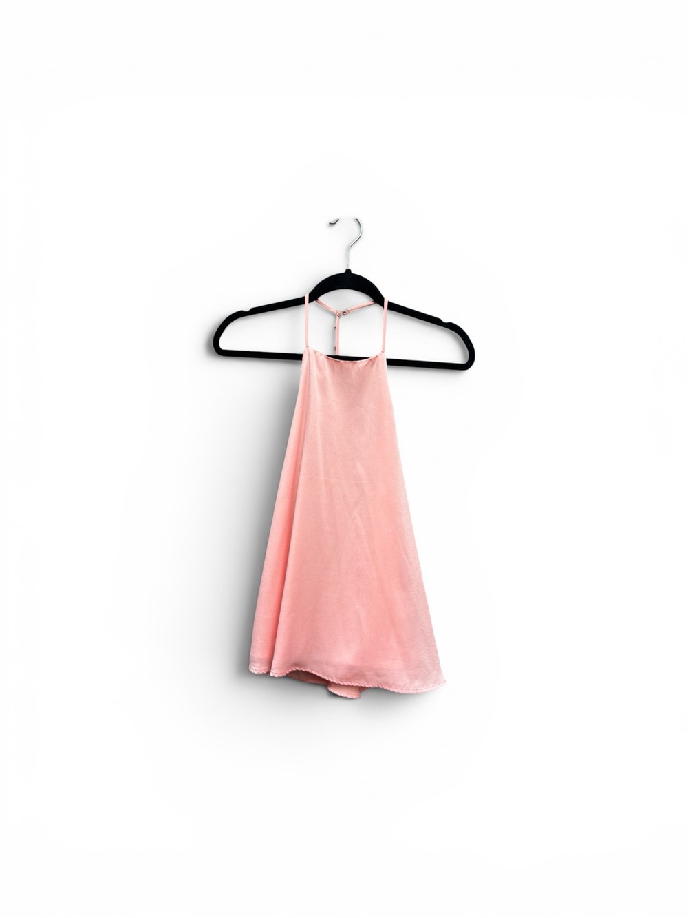 Pink Halter Top with Back Pearl Detail